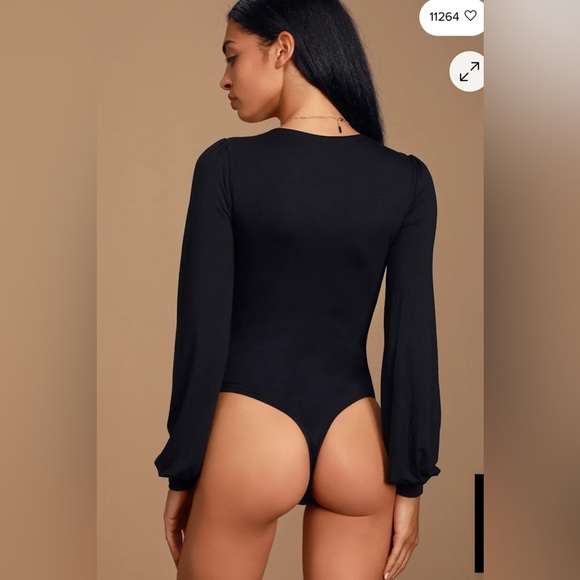 Lulu's Black Long Sleeve Bodysuit Size XS - Picture 4 of 8
